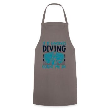 If It Involes Diving Count Me In Goggles - Cooking Apron - grey - Front - AI Model Male 185 dark (185cm)