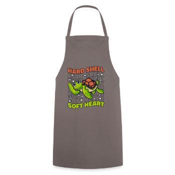Hard Shell Soft Heart Giant Tortoise - Cooking Apron - grey - Front - AI Model Male 185 dark (185cm)