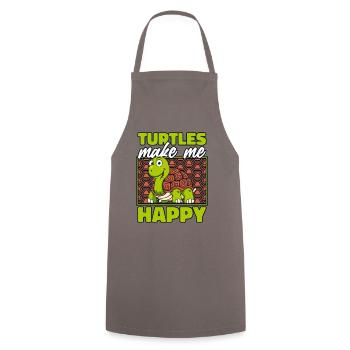 Turtles Make Me Happy Tortoise Turtle - Cooking Apron - grey - Front - AI Model Male 185 dark (185cm)