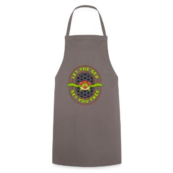 Laissez la mer vous libérer Tortue géante - Tablier de cuisine - gris - Devant - AI Model Male 185 dark (185cm)