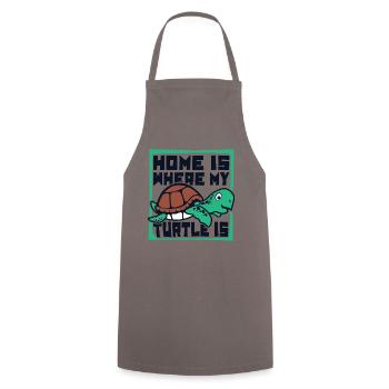 La maison est l’endroit où ma tortue est la tortue - Tablier de cuisine - gris - Devant - AI Model Male 185 dark (185cm)