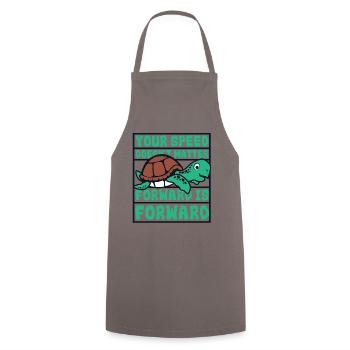 Speed Doesn't Matter Forward Is Forward - Cooking Apron - grey - Front - AI Model Male 185 dark (185cm)