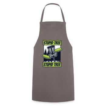 Stupid Tree Frisbee Golf Basket Disc Disc Golfer - Cooking Apron - grey - Front - AI Model Male 185 dark (185cm)
