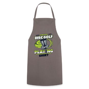 This Is My Disc Golf Playing Clothing Basket - Cooking Apron - grey - Front - AI Model Male 185 dark (185cm)