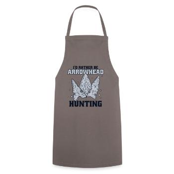 I'd Rather Be Arrowhead Hunting Hunting Tips - Cooking Apron - grey - Front - AI Model Male 185 dark (185cm)