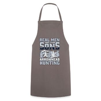 Real Men Take Their Sons Arrowhead Collecting - Cooking Apron - grey - Front - AI Model Male 185 dark (185cm)