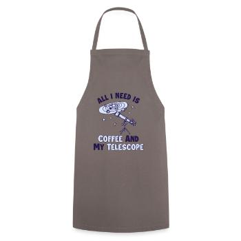 Le café et mon télescope Cosmologiste Starry Sky - Tablier de cuisine - gris - Devant - AI Model Male 185 dark (185cm)