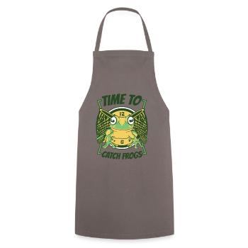 Time To Catch Frogs Tree Frog Toad Frog Catcher - Cooking Apron - grey - Front - AI Model Male 185 dark (185cm)