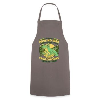 The Frogs Have No Idea Tree Frog Toad Frog - Cooking Apron - grey - Front - AI Model Male 185 dark (185cm)