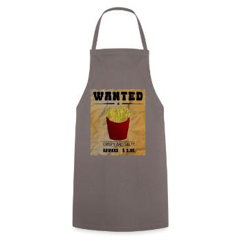 Wanted - French fries - Pommes - Cooking Apron - grey - Front - AI Model Male 185 dark (185cm)