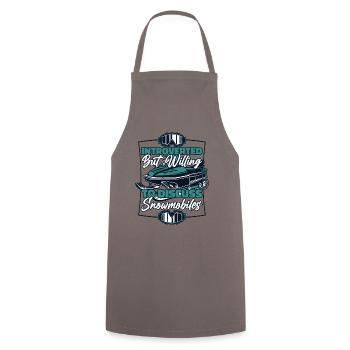 Introverti mais prêt à discuter des motoneiges - Tablier de cuisine - gris - Devant - AI Model Male 185 dark (185cm)