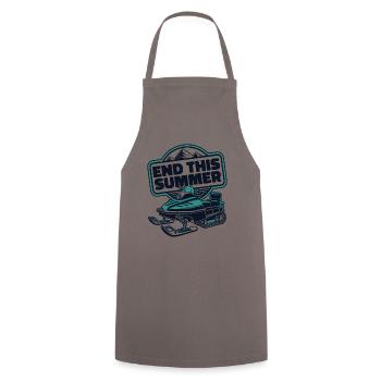 End This Summer Snow Motorcycle Snowmobile Rider - Cooking Apron - grey - Front - AI Model Male 185 dark (185cm)