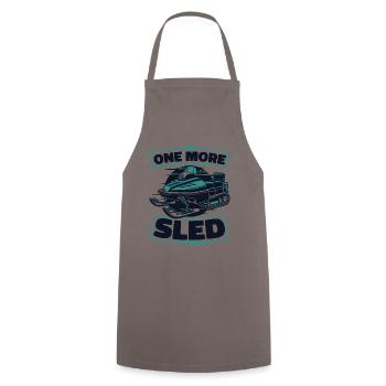 Just One More Sled I Promise Snowmobile Driver - Cooking Apron - grey - Front - AI Model Male 185 dark (185cm)