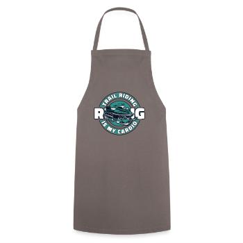 Trail Riding Is My Cardio Snowmobile Driver - Cooking Apron - grey - Front - AI Model Male 185 dark (185cm)