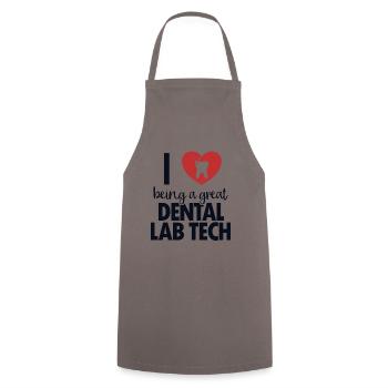 I love Dental Lab Tech Dental Laboratory Dental Laboratory - Cooking Apron - grey - Front - AI Model Male 185 dark (185cm)