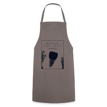 Dental Lab Tech Chinese Hanzi Dentallabor - Cooking Apron - grey - Front - AI Model Male 185 dark (185cm)