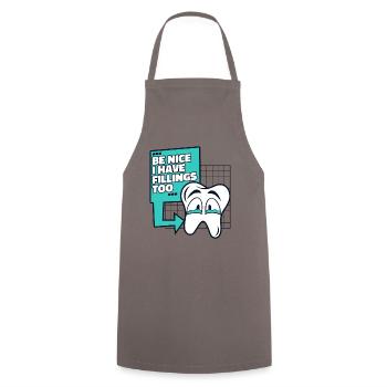 Soyez gentil j’ai des plombages trop laboratoire dentaire - Tablier de cuisine - gris - Devant - AI Model Male 185 dark (185cm)