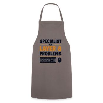 Specialist For Layer 8 Problems Admin - Cooking Apron - grey - Front - AI Model Male 185 dark (185cm)