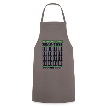 If You Can Read This You Are Too Computer Scientist - Cooking Apron - grey - Front - AI Model Male 185 dark (185cm)