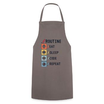 Routine Eat Sleep Code Repeat Developer Coder - Tablier de cuisine - gris - Devant - AI Model Male 185 dark (185cm)