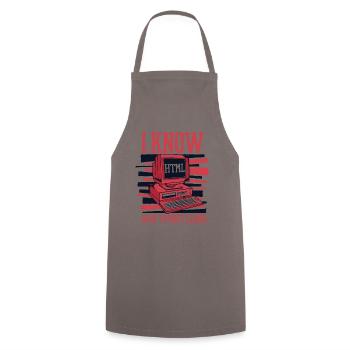 I Know Hot To Meet Ladies Developer Coder - Cooking Apron - grey - Front - AI Model Male 185 dark (185cm)