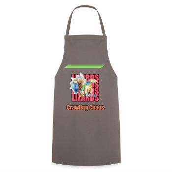 Lézards Reptiles Aquarelle Cadeau - Tablier de cuisine - gris - Devant - AI Model Male 185 dark (185cm)