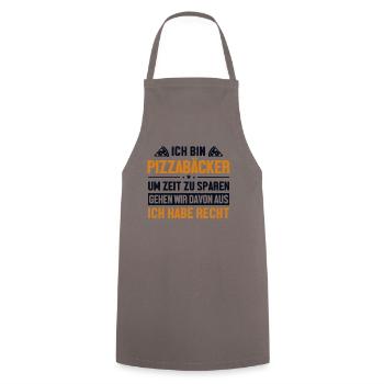 Pizzabäcker hat immer Recht Pizzaofen Pizza - Kochschürze - Grau - Vorne - AI Model Male 185 dark (185cm)
