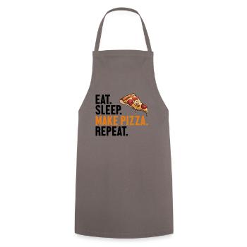 Eat Sleep Make Pizza Repeat Pizzablech Pizzaofen - Kochschürze - Grau - Vorne - AI Model Male 185 dark (185cm)