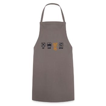 Eat Sleep Make Pizza Repeat Pizza Pizzablech - Kochschürze - Grau - Vorne - AI Model Male 185 dark (185cm)