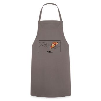Michelangelo Creation of Adam Pizza Pizza - Kochschürze - Grau - Vorne - AI Model Male 185 dark (185cm)