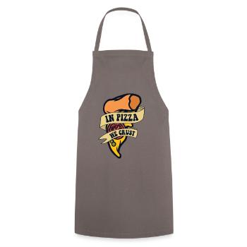 In Pizza We Crust Pizzaofen Pizza Pizzablech - Kochschürze - Grau - Vorne - AI Model Male 185 dark (185cm)