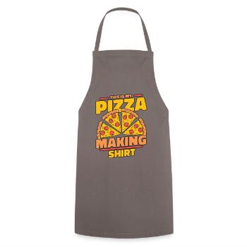 Ceci est mon vêtement de fabrication de pizza pizza four pizza pizza - Tablier de cuisine - gris - Devant - AI Model Male 185 dark (185cm)