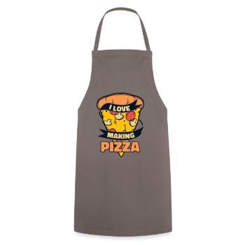 I love Making Pizza Pizzaofen Pizza Pizzablech - Kochschürze - Grau - Vorne - AI Model Male 185 dark (185cm)