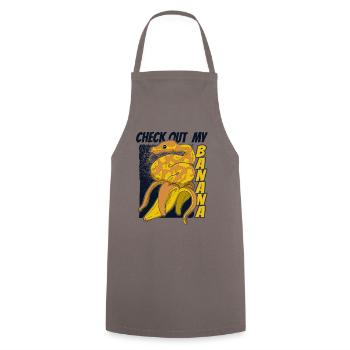 Check Out My Banana Python Snake Banana Ball - Cooking Apron - grey - Front - AI Model Male 185 dark (185cm)