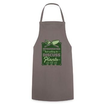 Introverted But Willing To Discuss Plants - Cooking Apron - grey - Front - AI Model Male 185 dark (185cm)