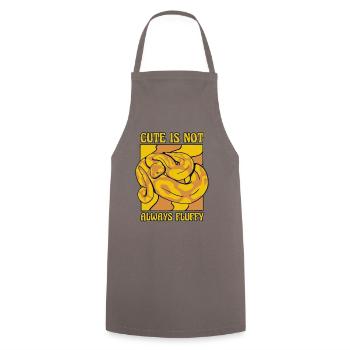 Cute Is Not Always Fluffy Python Snake Banana - Cooking Apron - grey - Front - AI Model Male 185 dark (185cm)
