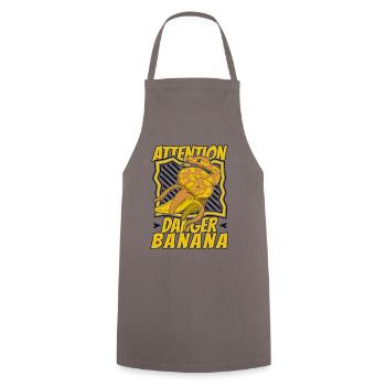 Attention Danger Banana Python Snake Banana - Cooking Apron - grey - Front - AI Model Male 185 dark (185cm)