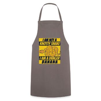 Not A Knotty Snake Danger Banana Schlange Banana - Cooking Apron - grey - Front - AI Model Male 185 dark (185cm)