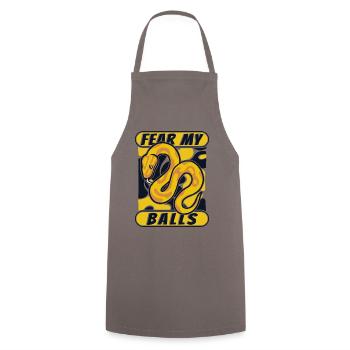 Fear My Balls Python Snake Banana Ball Python - Cooking Apron - grey - Front - AI Model Male 185 dark (185cm)