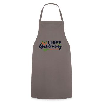 I Love Gardening Allotment Garden Horticulture Gardener - Cooking Apron - grey - Front - AI Model Male 185 dark (185cm)