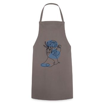 Lineart horticulture allotment garden allotment garden - Cooking Apron - grey - Front - AI Model Male 185 dark (185cm)