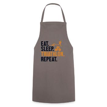 Eat Sleep Triathlon Repeat Triathlete Training - Cooking Apron - grey - Front - AI Model Male 185 dark (185cm)