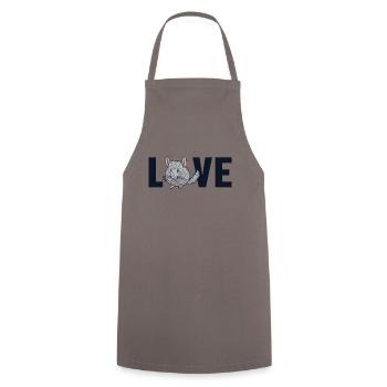 Chinchilla Love Shorttail Longtail Long Hair - Cooking Apron - grey - Front - AI Model Male 185 dark (185cm)