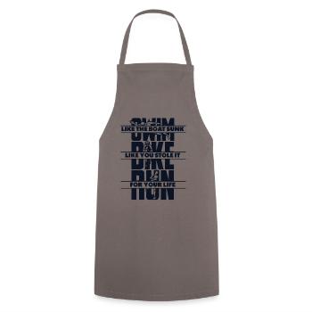 Swim Bike Run Triathlon Bike Triathlete Training - Cooking Apron - grey - Front - AI Model Male 185 dark (185cm)