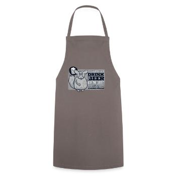 Just Drink Beer And Hang Out Short Tail Long Hair - Cooking Apron - grey - Front - AI Model Male 185 dark (185cm)
