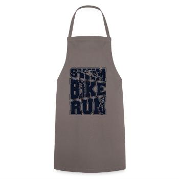 Swim Bike Run Triathlon Bike Triathlete Training - Cooking Apron - grey - Front - AI Model Male 185 dark (185cm)