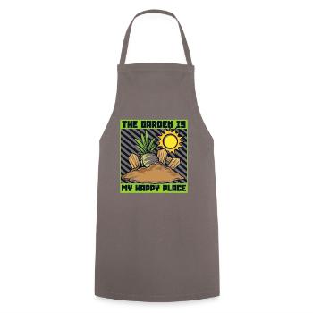 The Garden Is My Happy Place Horticulture Gardener - Cooking Apron - grey - Front - AI Model Male 185 dark (185cm)