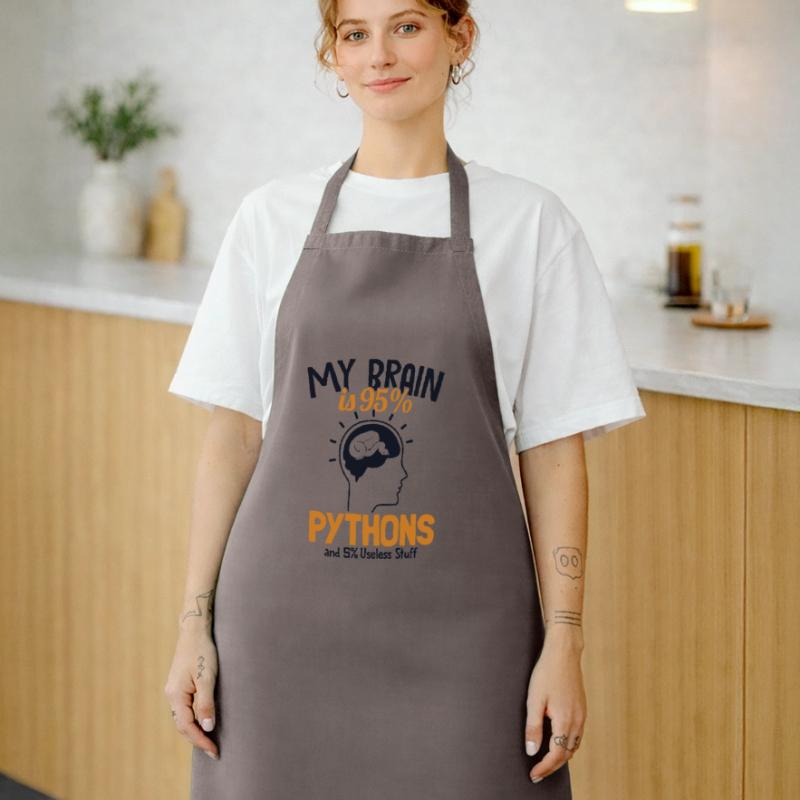 My Brain is 95% Pythons Python Snake Banana Cooking Apron