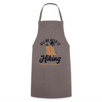 Hiking Enjoy The Adventure Trekking Mountain Hiking - Cooking Apron - grey - Front - AI Model Male 185 dark (185cm)
