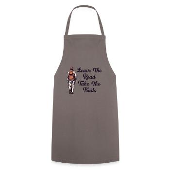 Leave Road Take Trails Hiking Trekking - Cooking Apron - grey - Front - AI Model Male 185 dark (185cm)